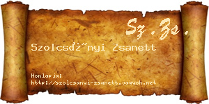 Szolcsányi Zsanett névjegykártya