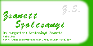 zsanett szolcsanyi business card