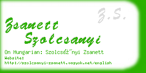 zsanett szolcsanyi business card